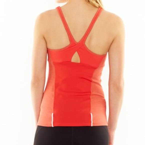 Athleta Tops - Lucy orange tank w/built in bra Size L